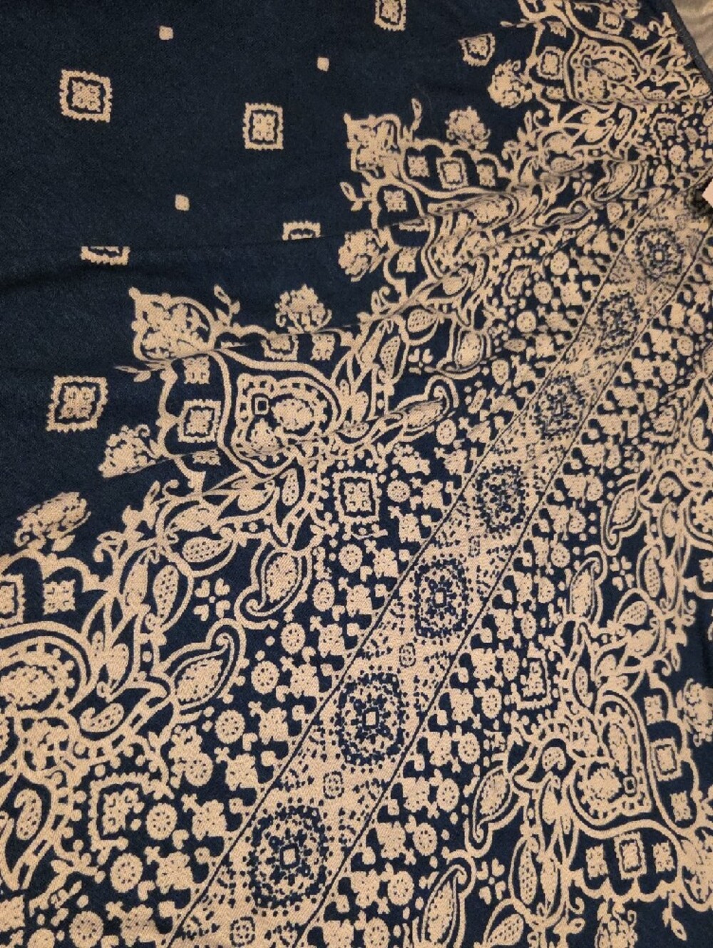 Maurices Navy and White Paisley Sleeveless Top And Maurices Patchwork Top - Picture 3 of 10
